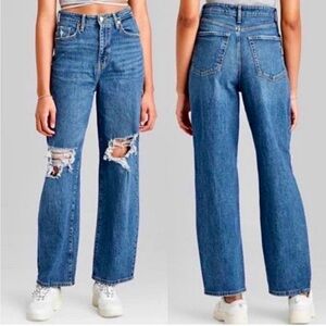 Wild Fable Highest Rise Baggy Jean Distressed, Size 10/30R, EUC🌟